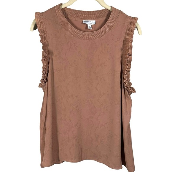 Current Air Blouse Top Women's‎ Medium Mauve Sleeveless Ruffle Flowy Lightweight - Picture 1 of 6